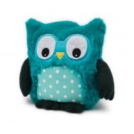 Bouillotte peluche Chouette turquoise