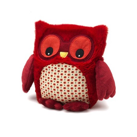 Bouillotte peluche Chouette rouge